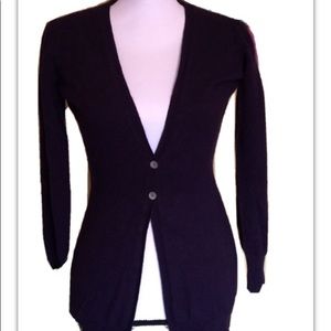 ENZO MOUNTOVANI CASHMERE 2 BUTTON PURPLE CARDIGAN